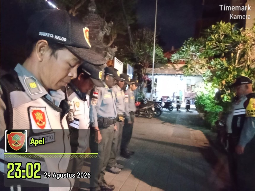 29.08.26 LINMAS SUMERTA KELOD MELAKSANAKAN APEL DAN PATROLI LINGKUNGAN MALAM HARI