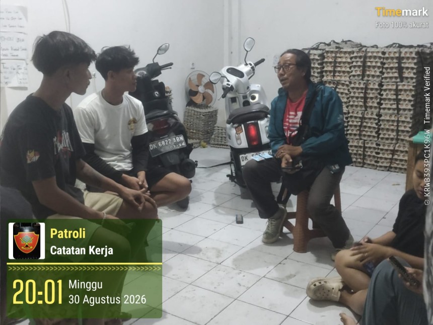 30.08.26 LINMAS, INTEL POLSEK DENTIM DAN PERANGKAT KEWILAYAHAN KEDATON ATENSI LAPORAN WARGA TERKAIT PEMUKULAN PEGAWAI GROSIR TELUR