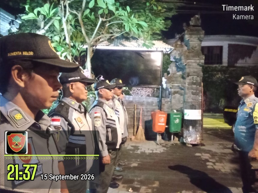 LINMAS DESA SUMERTA KELOD LAKSANAKAN APEL DAN PEMANTAUAN WILAYAH SE-DESA SUMERTA KELOD